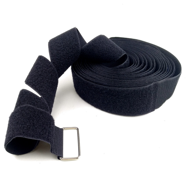 hook and loop strap with buckle
