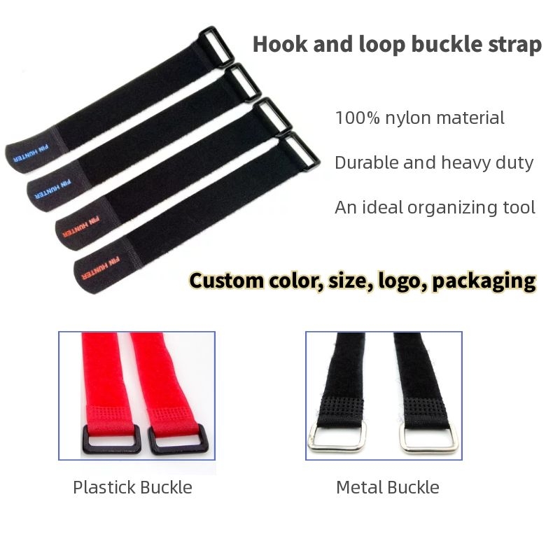 hook and loop straps with buckle