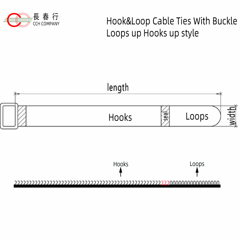 hook and loop strap with buckle